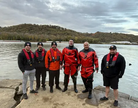 Public safety divers after their final checkout dives.